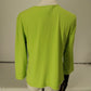 Julie Mitchell Lime Green Gathered V Neck Blouse Size L