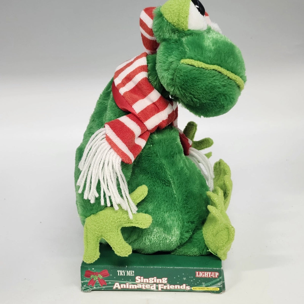Dan Dee Christmas Frog Plush Singing Animated Friends Light Up Hat Scarf w Tags