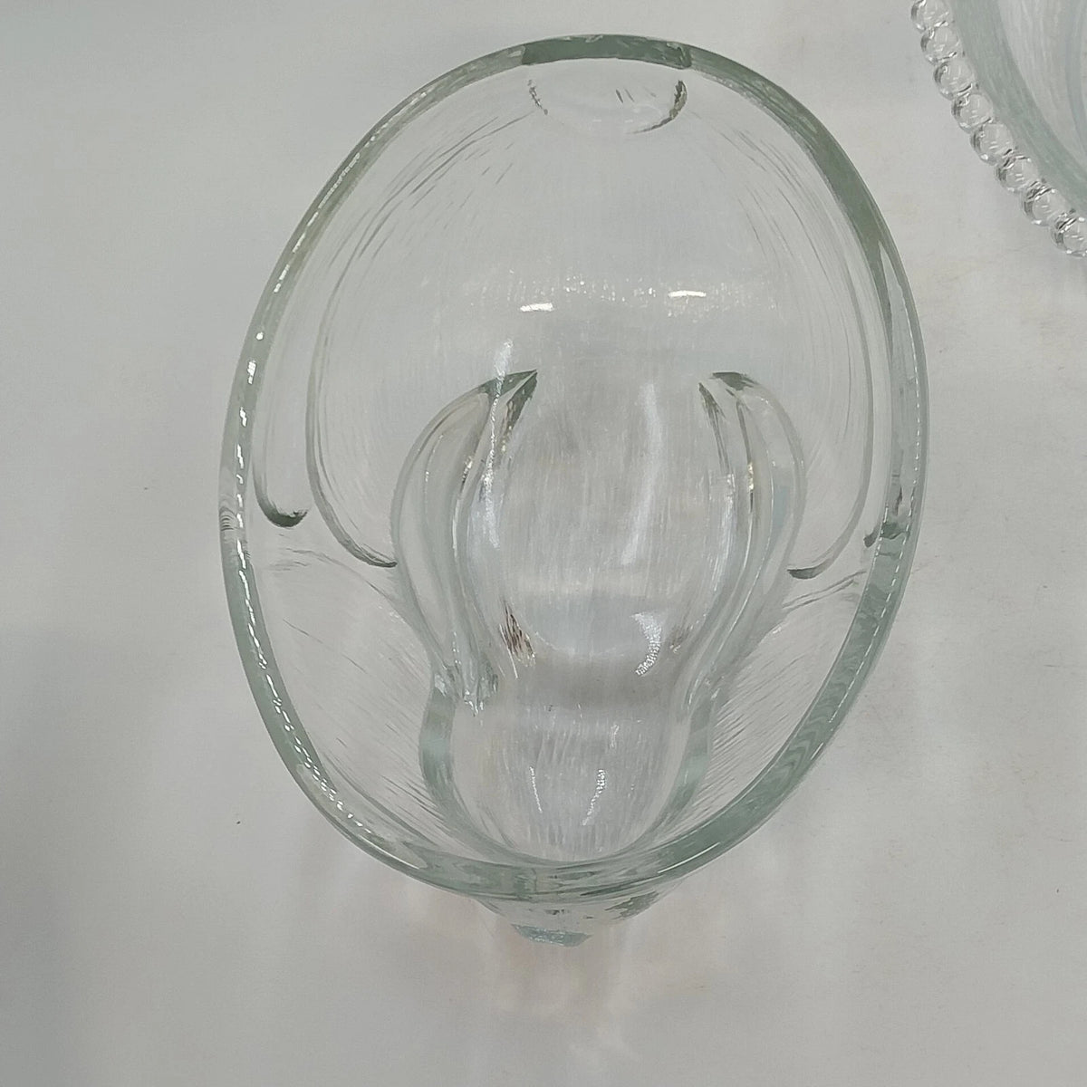 Indiana Glass Confections Bunny on Nest Candy Dish Clear Crystal w Lid USA Vtg