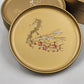 Otagiri Japan 6 Round Cherry Blossom Gold Black Lacquered Coasters 4”