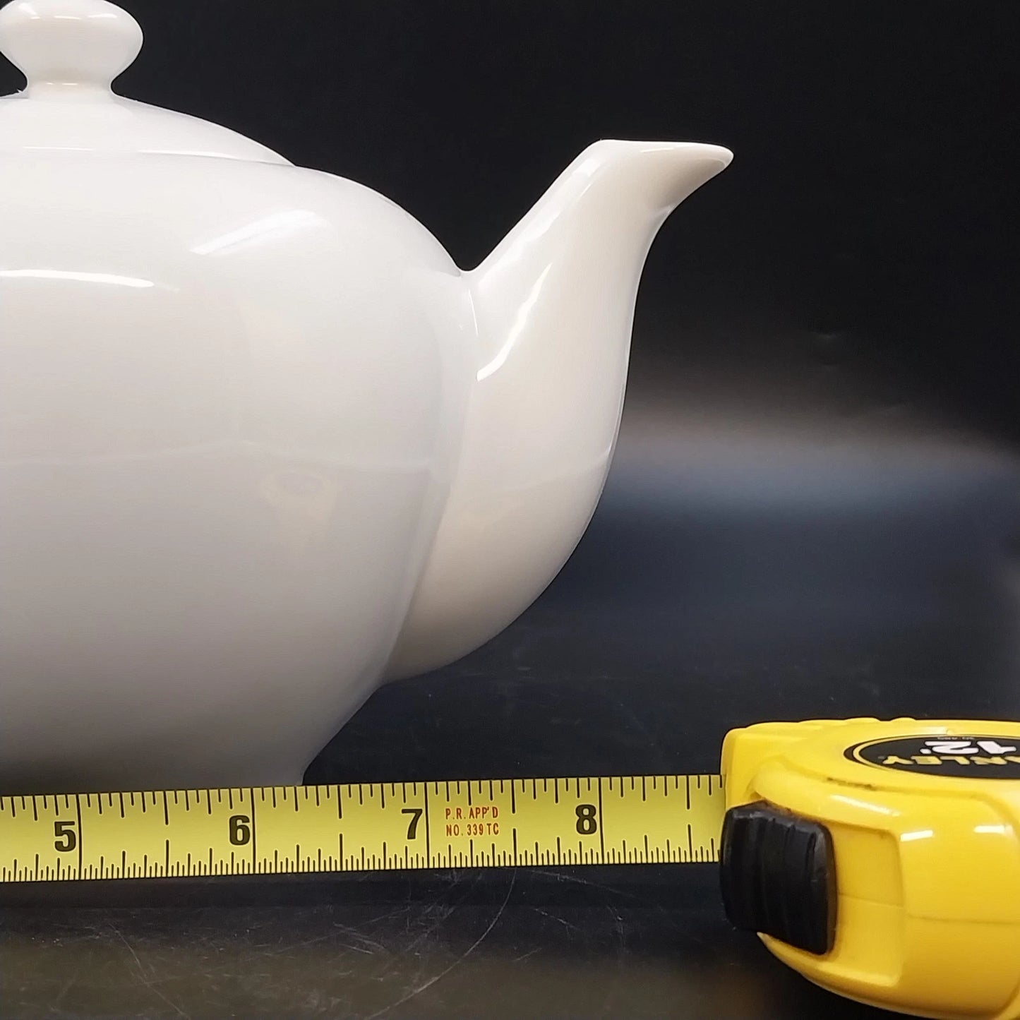 Crate & Barrel Monno Bangladesh White Ceramic Porcelain Teapot with Lid 5.5" Vtg