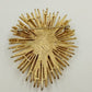 Crown Trifari Gold Tone Intricate Exploding Starburst Brooch Pin 1950's