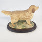 Arnart Imports Golden Retriever Dog Figurine on Wood Base 8.5" Taiwan 1984 Vtg