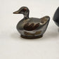 3 pcs Pewter & Brass Duck Family Large & Small Trinket Box Dish 1990s China
