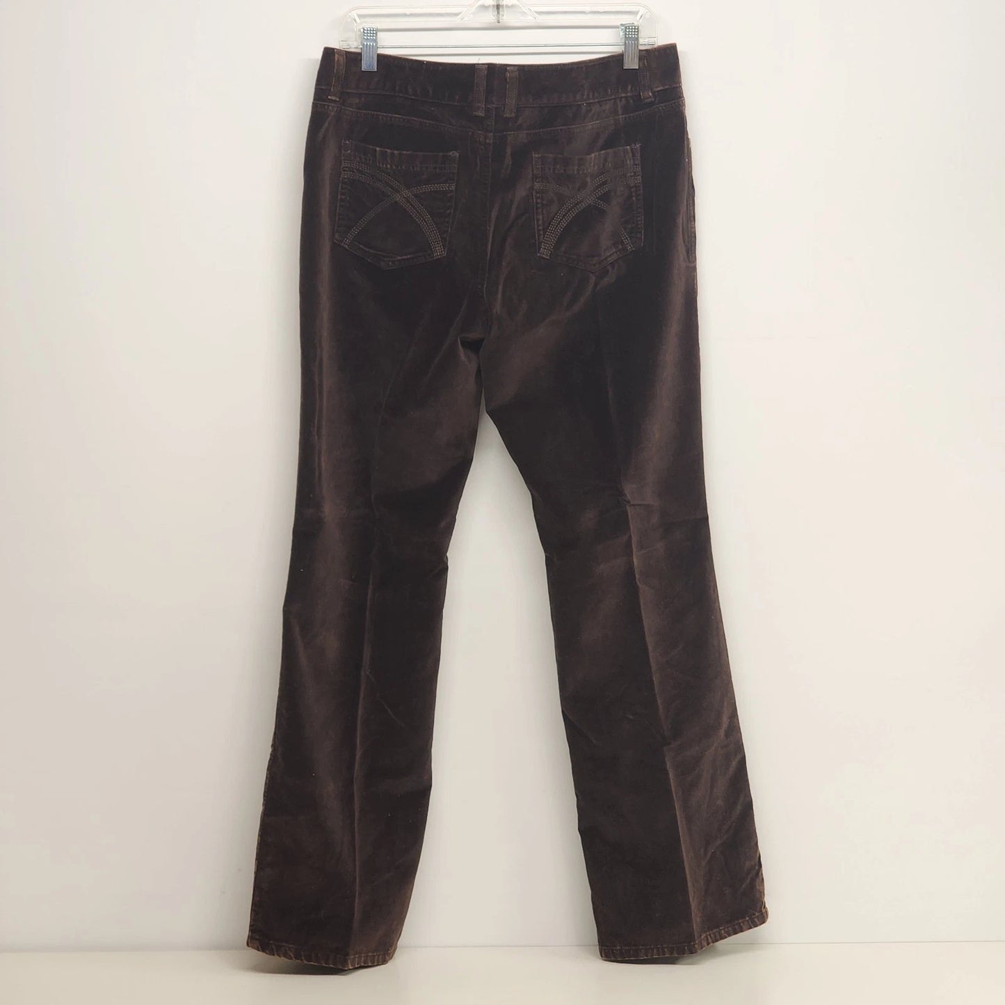 Ruff Hewn Brown Pants Womens Size 10 Cotton Faux Suede Feel Straight Leg Classic