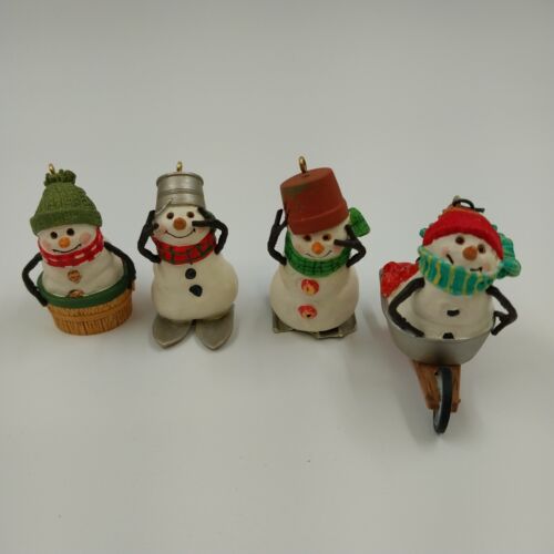 Hallmark Keepsake 2000 Christmas Ornaments Snowmen Of Mitford Race Down Main Vtg