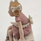 Rare Lenox Girl Twin Figurine – Vintage 4" Sitting Girl in Pink Dress with White Bows