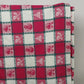 Christmas Woven Checkerboard Tablecloth Santa Snowman Red Green 52" x 72"