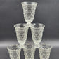 6 Fostoria American Clear Ice Tea Glasses Cubist Design Footed Pedestal Vintage