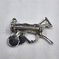 Silver Tone Harness Racing Sulky Jockey Brooch Pin Equestrian Vintage