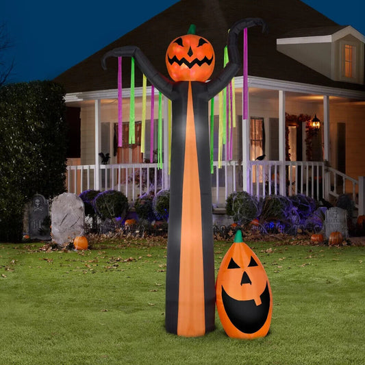 12 ft Gemmy Projection Fire Ice Frightening Pumpkin Halloween Inflatable NEW