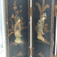 Macau Black Lacquer Soapstone 4-Panel Asian Tabletop Folding Screen 18" x 14"