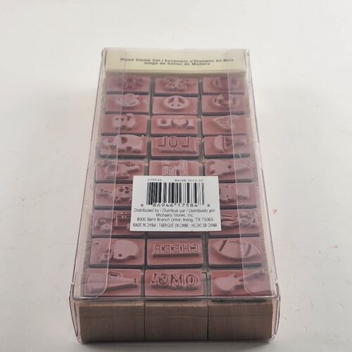 27 Piece Rubber Stamp Set Wood Mounted Recollections Necessities Vintage NWT