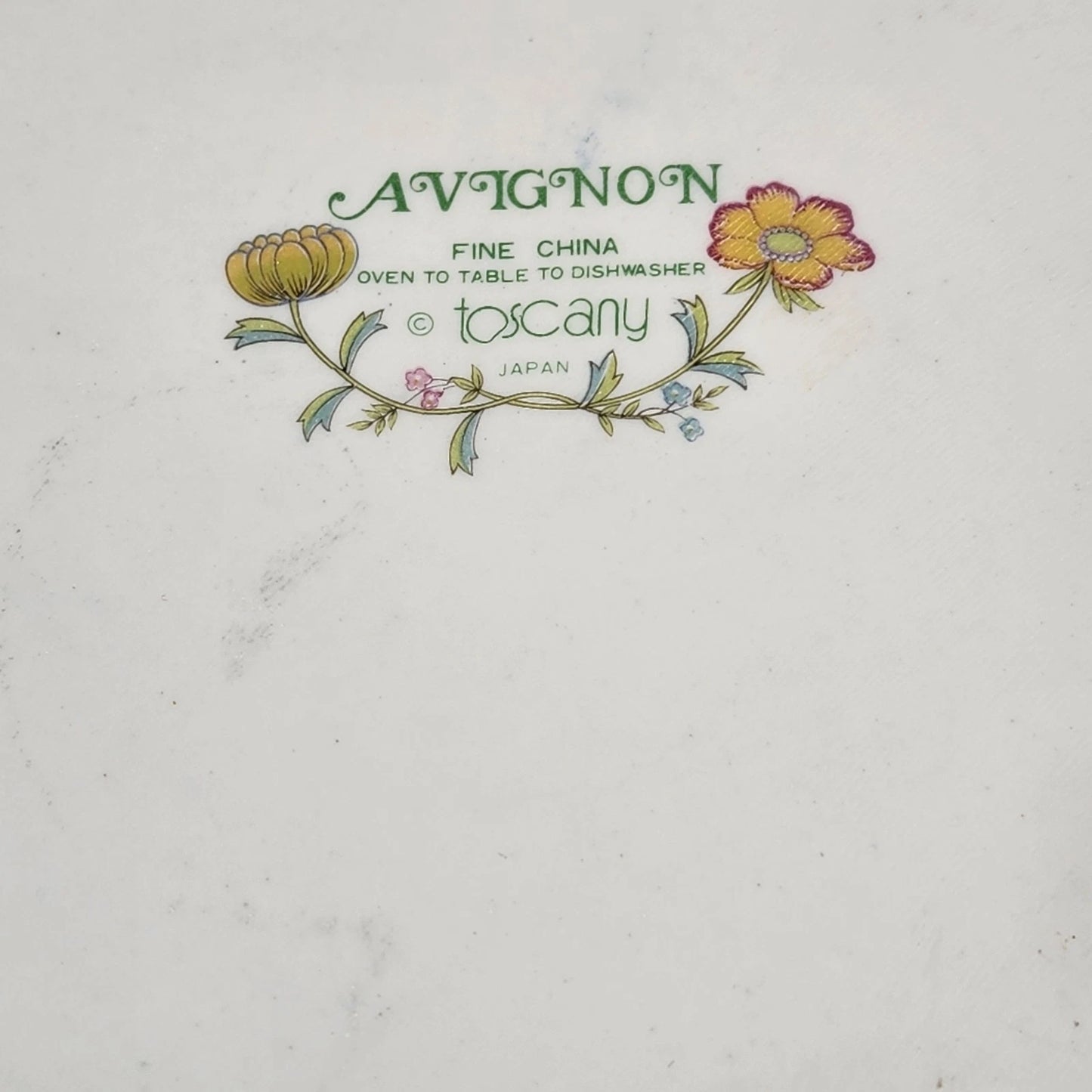 Avignon Toscany Fine China Pie Quiche Dish 10" Floral Pattern Japan Discontinued