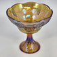 Indiana Glass Harvest Grape Compote Marigold Carnival Pedestal Bowl 8.5" Vintage