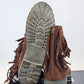 Bucco Capensis Fawn Ankle Boots Brown Faux Suede Studded Fringe Women 8.5