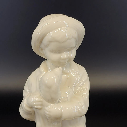 Lenox Rainy Day Friends Figurine Boy & Dog Gold Trim Jeweled 7" 1994 Vintage