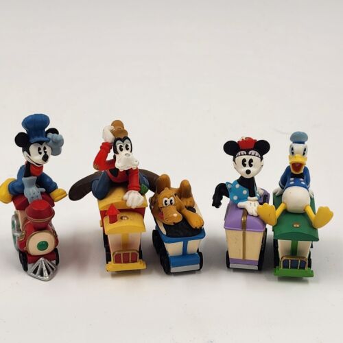 Disney Train Set Hallmark Merry Miniatures Mickey Goofy Pluto Donald Minnie 1998