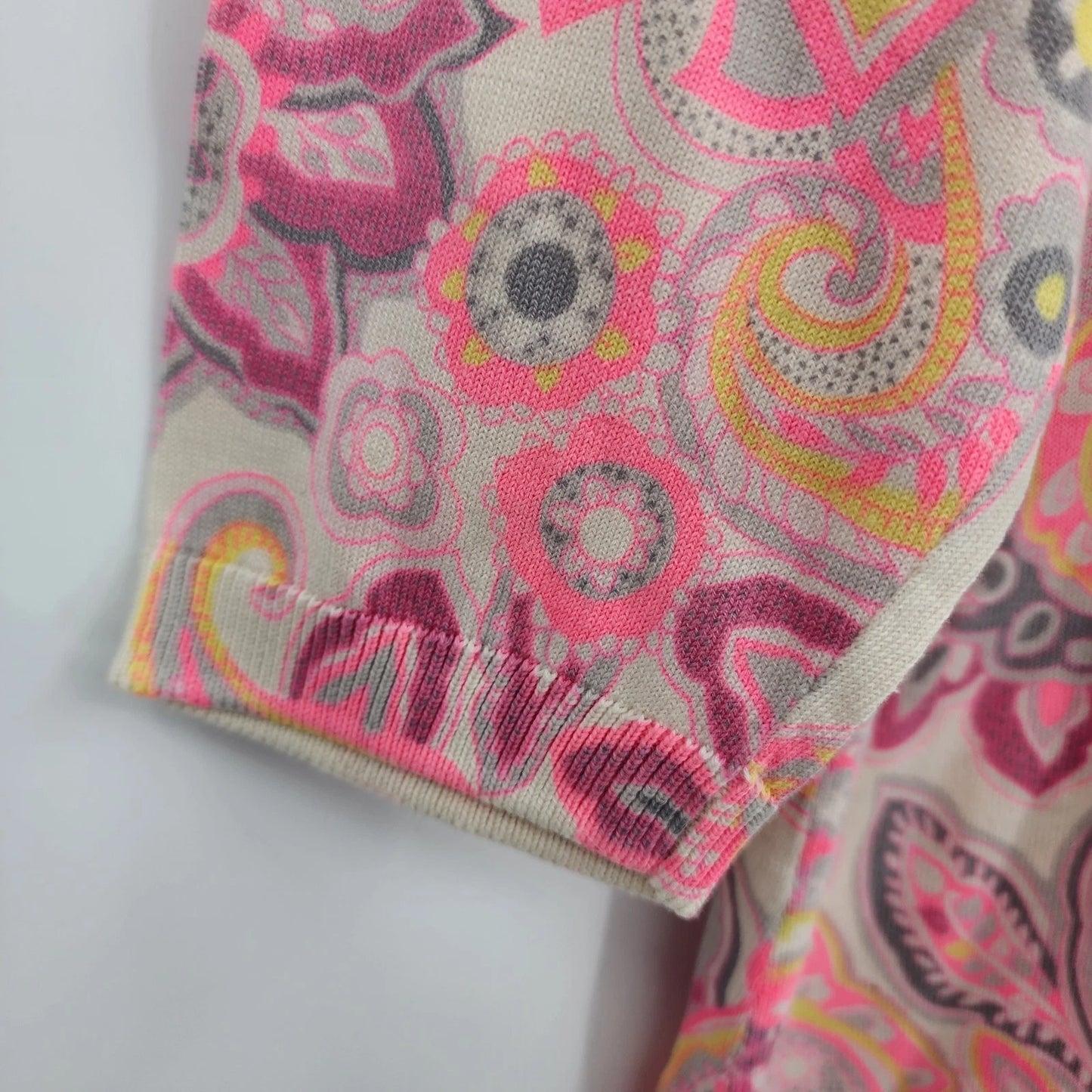 Talbots Petites Pink Paisley Cotton Pullover Shirt Long Sleeve Medium Petite