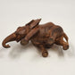 Solid Hardwood Elephant 3.5"h Walking Position Natural Smooth Missing Tusks Vtg