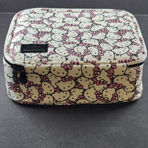 Hello Kitty Vanity White Cosmetic Bag Case Multi Compartment Sanrio NWT China