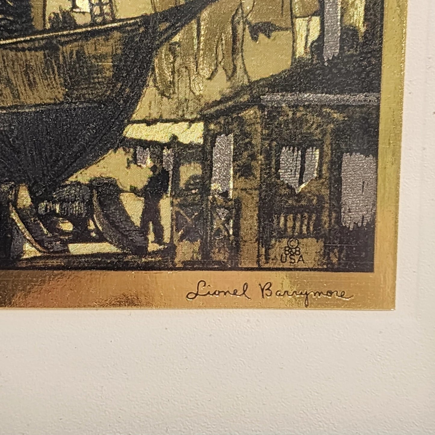 Lionel Barrymore Talio Chrome Framed Venice Prints Set of 4 Signed