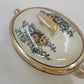 Japan Porcelain Covered Vegetable Bowl Hand Painted Floral Orange Luster 5.25"