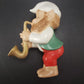 Set of 3 Ceramic Elf Gnome Musician Figurines Christmas Guitar Horn Accordion