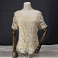 Adiva Crochet Blouse Top Size Large Beige Matching Camisole Scoop Neck New w Tag