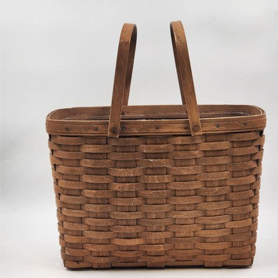 Longaberger Maple Double Handle Magazine Basket 15"x9"x11"h with Plastic Liner