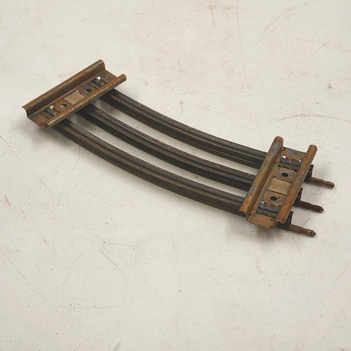 3 Model Train Curve Track Sections O Gauge 45 Degree 31" Dia Rusty 6" Long Each