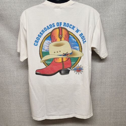 Hard Rock Cafe Nashville T-Shirt XL White Cowboy Hat Boot Graphic Vintage