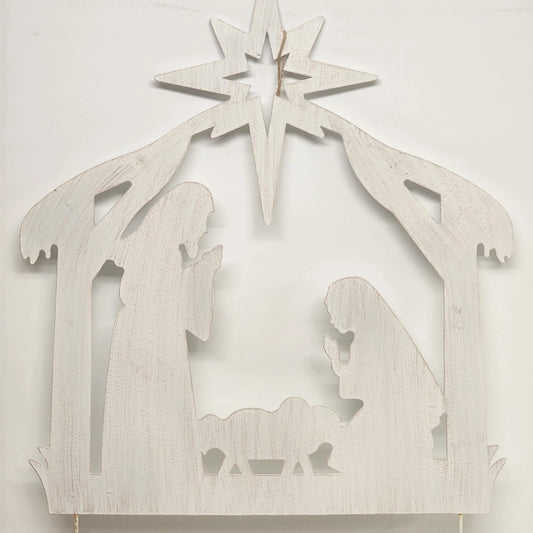 Outdoor Nativity Scene Metal Yard Stake Holy Family Christmas Decor 21"w x 24"h