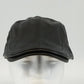 Men's Sheepskin Leather Newsboy Cap Black Ivy Flat Hat XL Adjustable Side Buckle