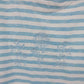 Palm Harbour Petite Striped Floral Embroidered Top T-Shirt Blue White Size P/S