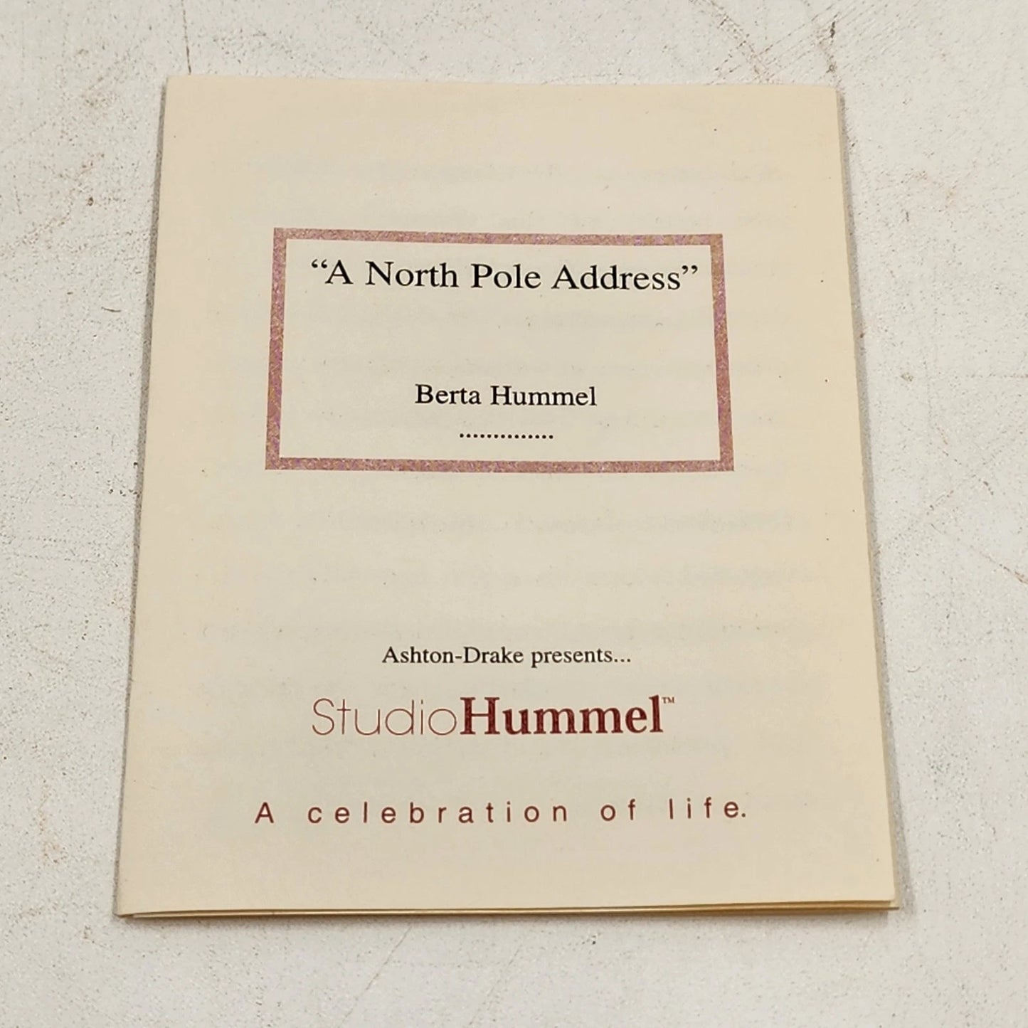 Berta Hummel A NORTH POLE ADDRESS Ornament '99 Goebel Porcelain Ash Drake Studio