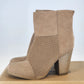 Karyn’s Collection Ankle Boots Womens 8 Brown Block Heel Zip Faux Leather Bootie