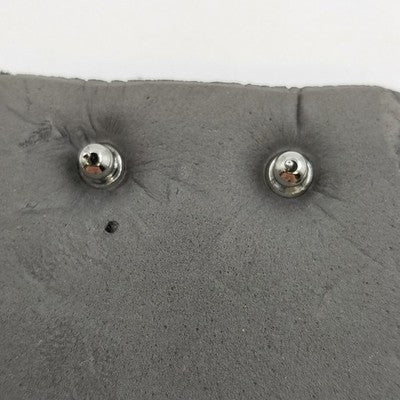 Silver Tone Yellow Sapphire Round .5" Faceted Stone Stud Earring Jewelry
