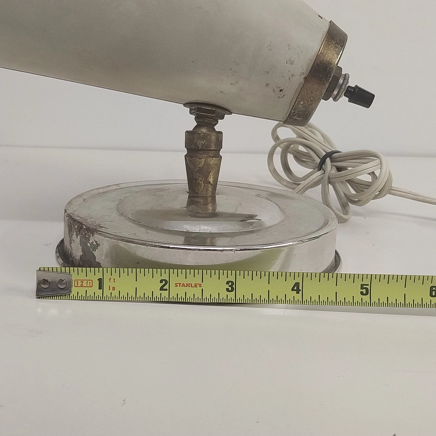 Atomic Cone Wall Lamp Adjustable Neck Chrome MCM Electric Plug-In Works Vintage