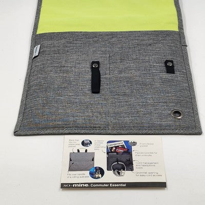 So-Mine Commuter Essential Gray & Green Travel Organizer Seat Pouch Airline Car