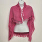 Glentex Pink Rebozo Scarf Handwoven Cotton Fringe 28x28