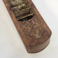 Indian Natural Wood Incense Burner 12.5" Brass Inlay Om Symbol Ash Catcher Vtg