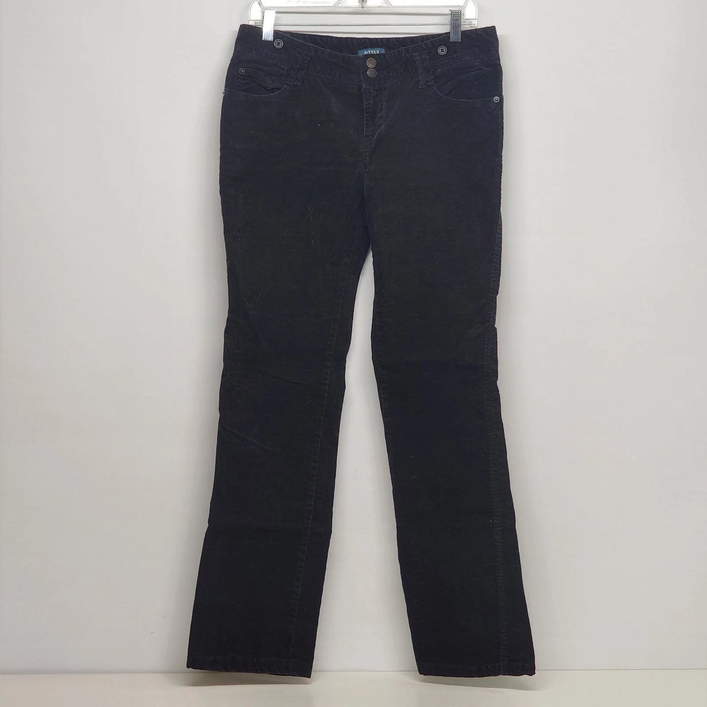 Bitten Black Corduroy Jeans Sarah Jessica Parker Size 10 Straight Leg SJP Suede