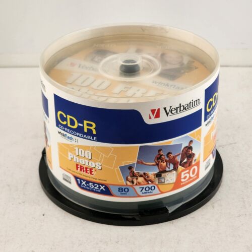 Verbatim CD-R 700mb 80 Minute 52x Recordable Disc for Data and Music 45 Pack