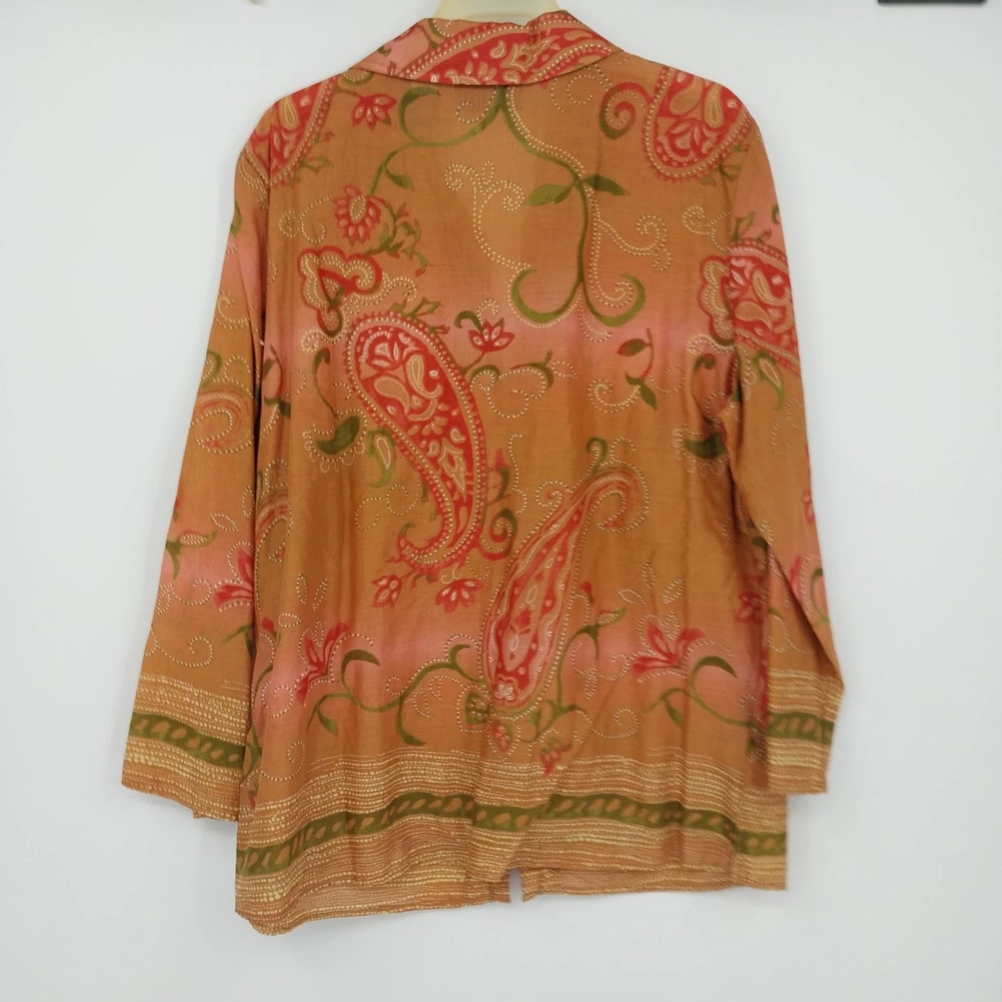 JH Collectibles Floral Button Front Blouse Collared Long Sleeve Medium Women's