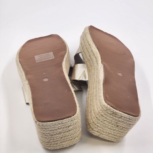 MKS Women's Size 10 Nude Platform Wedge Slip-on Hemp Sandals Columbia