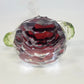 Snowman Christmas Ornament 4" Acrylic Clear Faceted w Red Top Hat & Rhinestones