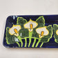 Hand Painted Bread Server Plate 16" Talavera Calla Lilies Mexico Signed Mexico Q