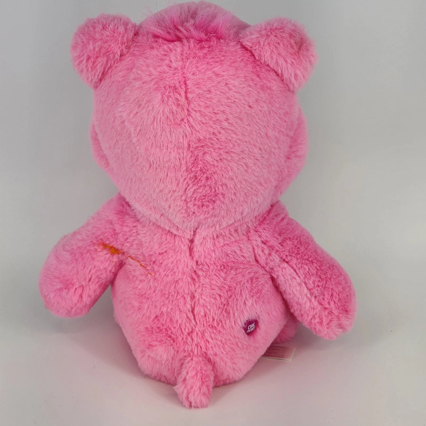 Care Bears Cheer Bear Plush 12" Pink Stuffed Animal Rainbow Belly Badge 2000's