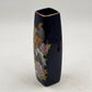 Kutani Interpur Peacocks Floral Vase Cobalt Blue & Gold Trim Japan 9.25”